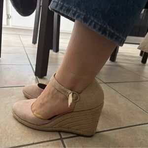 Women's Light Pink Wedge Espadrilles